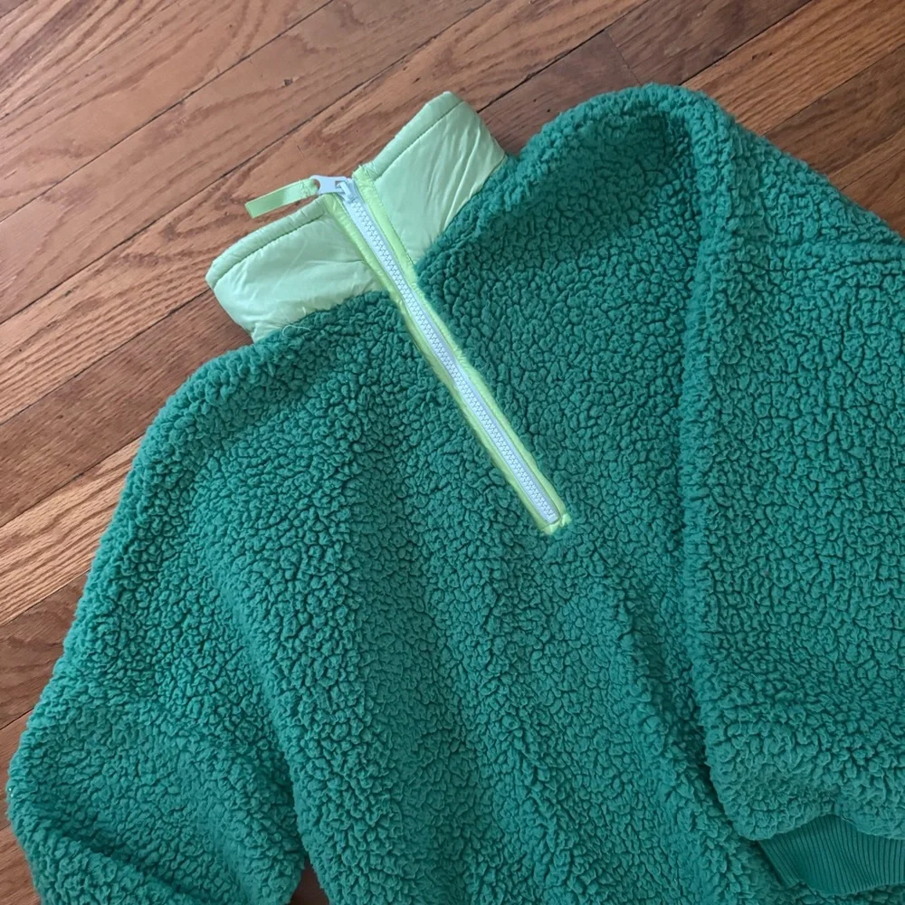 AERIE dream sherpa quarter zip jacket - Picture 3 of 5